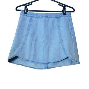 PACSUN Women's Size 25 Light Blue Denim Jean Mini Skirt Zip Back Closure